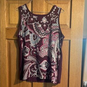 Paisley Print Sleeveless Top